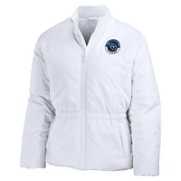 Women's WEAR by Erin Andrews  White Tennessee Titans Packaway Full-Zip Puffer Jacket