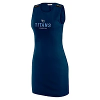 Women's WEAR by Erin Andrews x Gracie Hunt Navy Tennessee Titans Ribbed Tank Dress