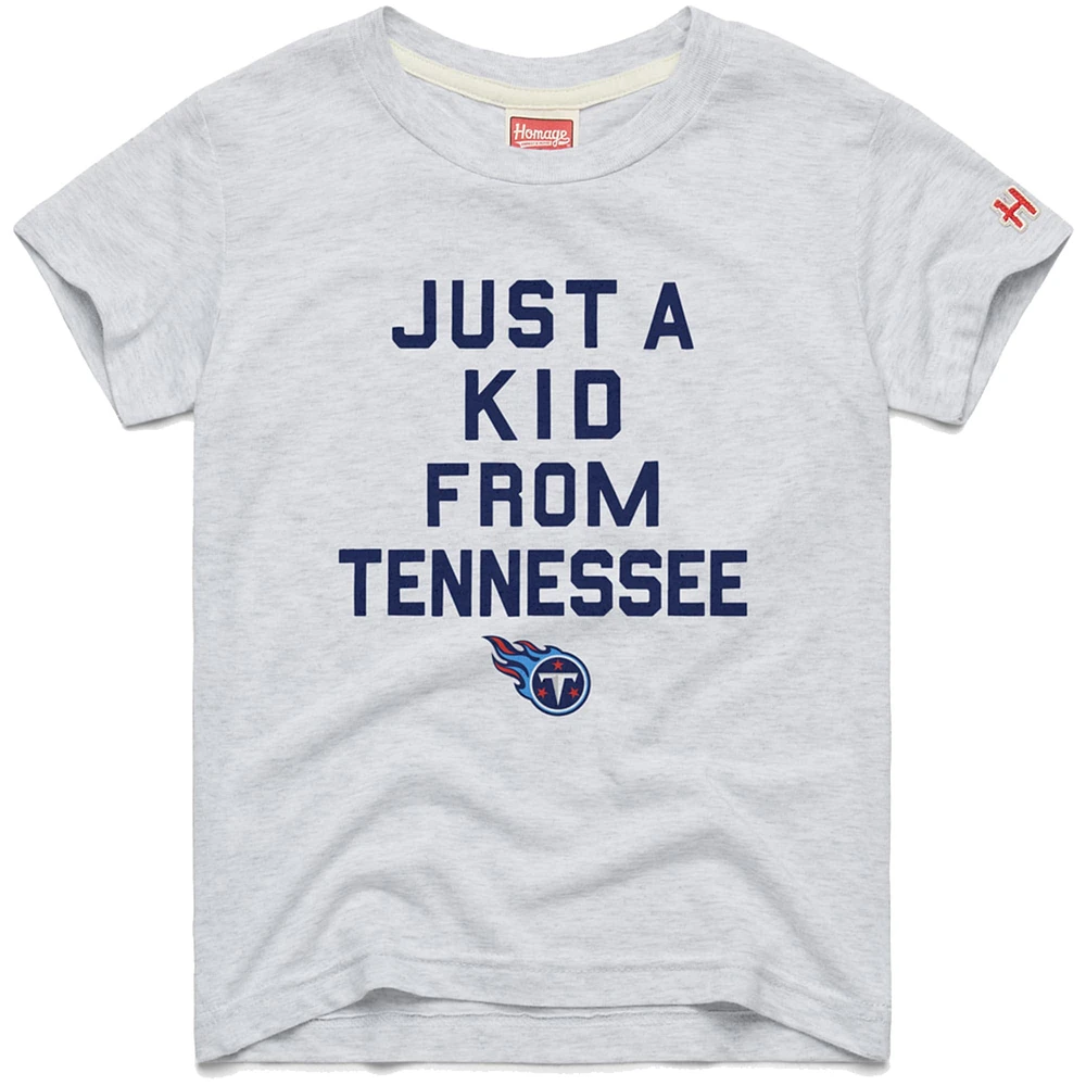 T-shirt blanc a trois mélanges Just Kid des Tennessee Titans pour jeunes