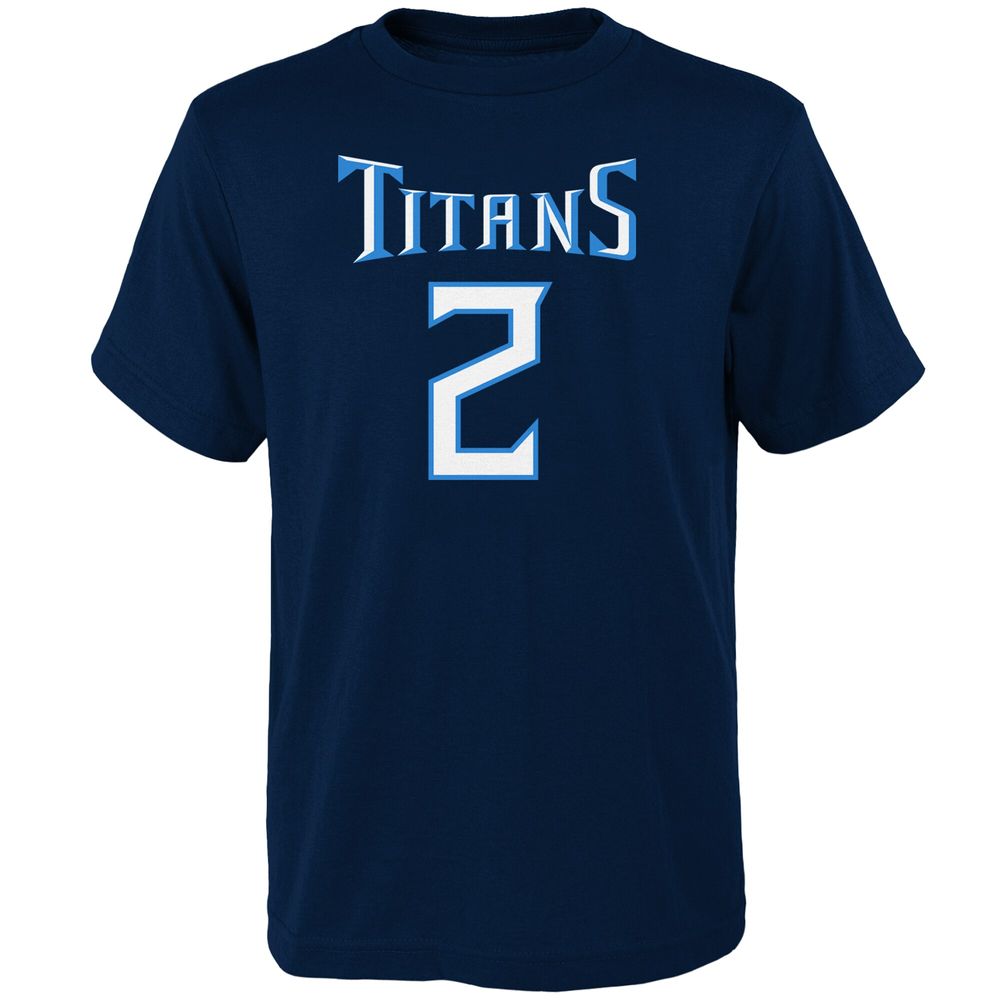 Youth Julio Jones Navy Tennessee Titans Mainliner Player Name & Number T-Shirt