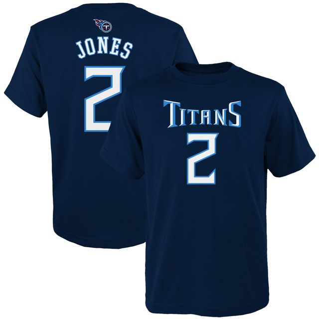 T-shirt avec nom et numéro de joueur Julio Jones Navy Tennessee Titans Mainliner pour jeunes