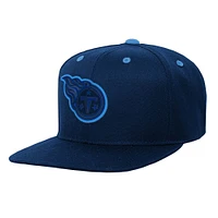 Casquette Snapback à visière plate Tennessee Titans bleu marine pour jeunes