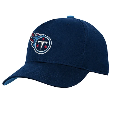 Casquette ajustable pré-courbée bleu marine pour jeunes de l'équipe Tennessee Titans