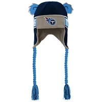 Youth Navy Tennessee Titans Wordmark Ears Trooper Knit Hat