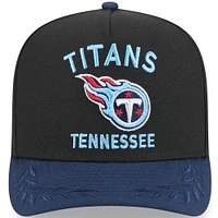 Casquette snapback A-Frame 9FIFTY noire/bleu marine pour jeune New Era, Tennessee Titans, repêchage NFL 2025
