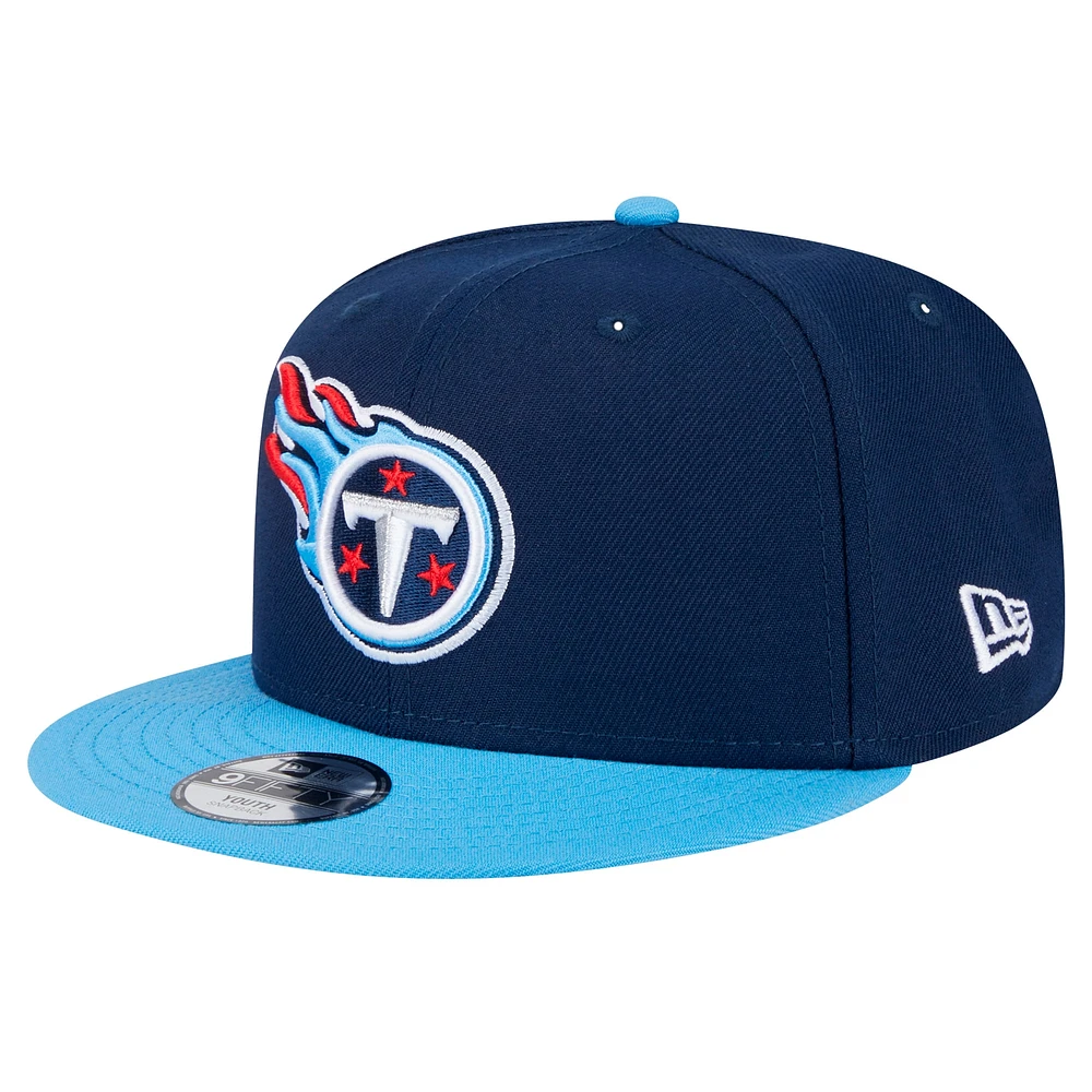 Youth New Era Navy/Light Blue Tennessee Titans Main Two-Tone 9FIFTY Snapback Hat