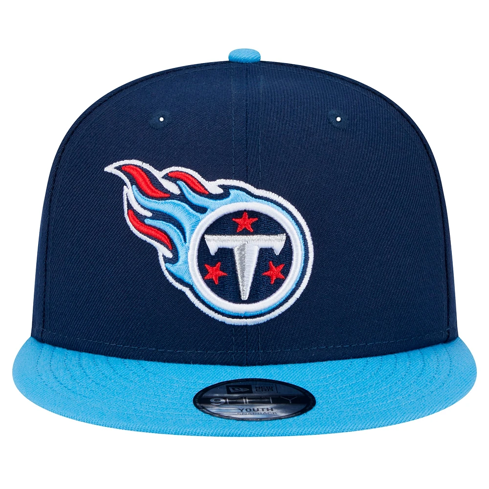 Youth New Era Navy/Light Blue Tennessee Titans Main Two-Tone 9FIFTY Snapback Hat