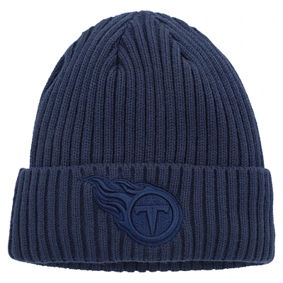 Bonnet en tricot à revers bleu marine Tennessee Titans Color Pack New Era pour jeune