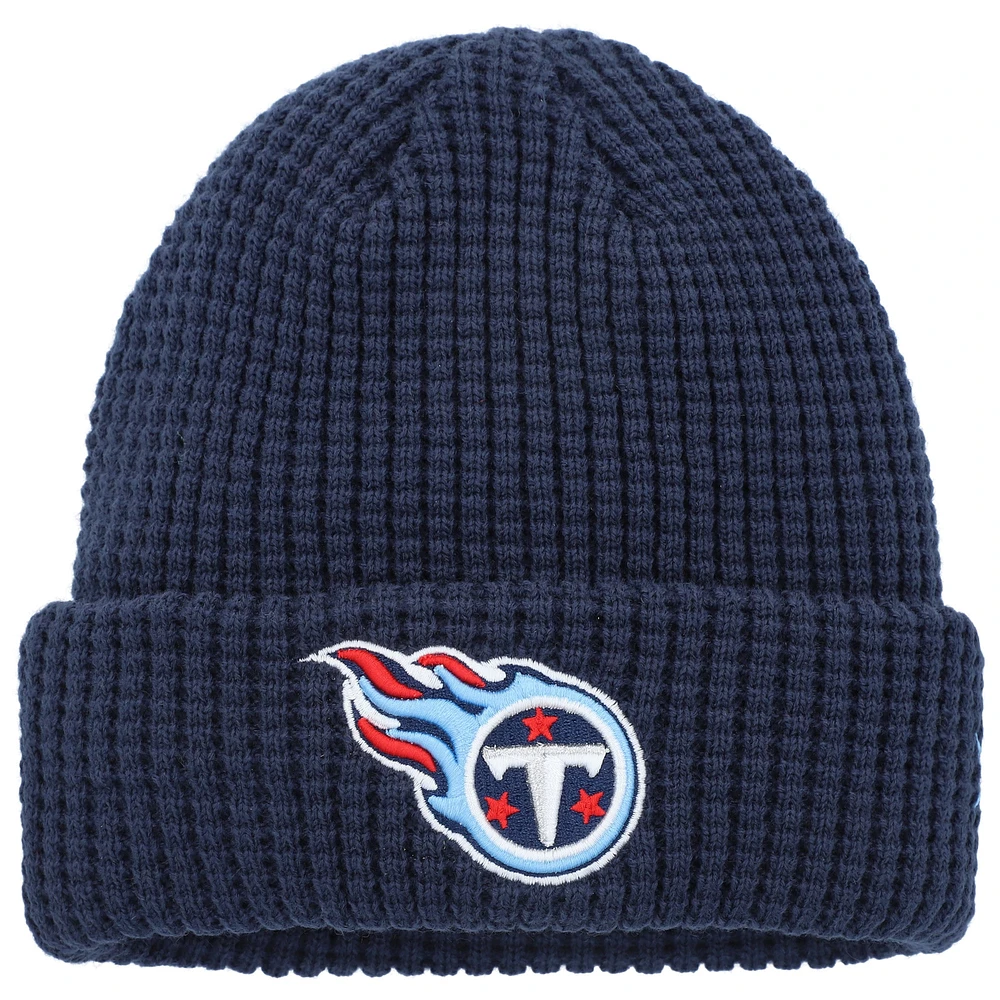 Bonnet en tricot à revers Prime New Era bleu marine Tennessee Titans pour jeune