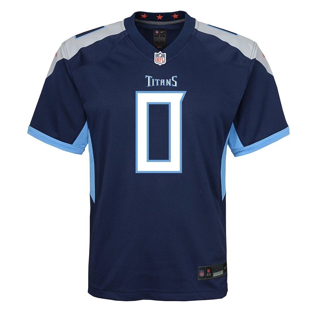 Maillot de jeu d'équipe Nike Calvin Ridley bleu marine Tennessee Titans pour jeunes