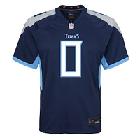 Maillot de jeu d'équipe Nike Calvin Ridley bleu marine Tennessee Titans pour jeunes