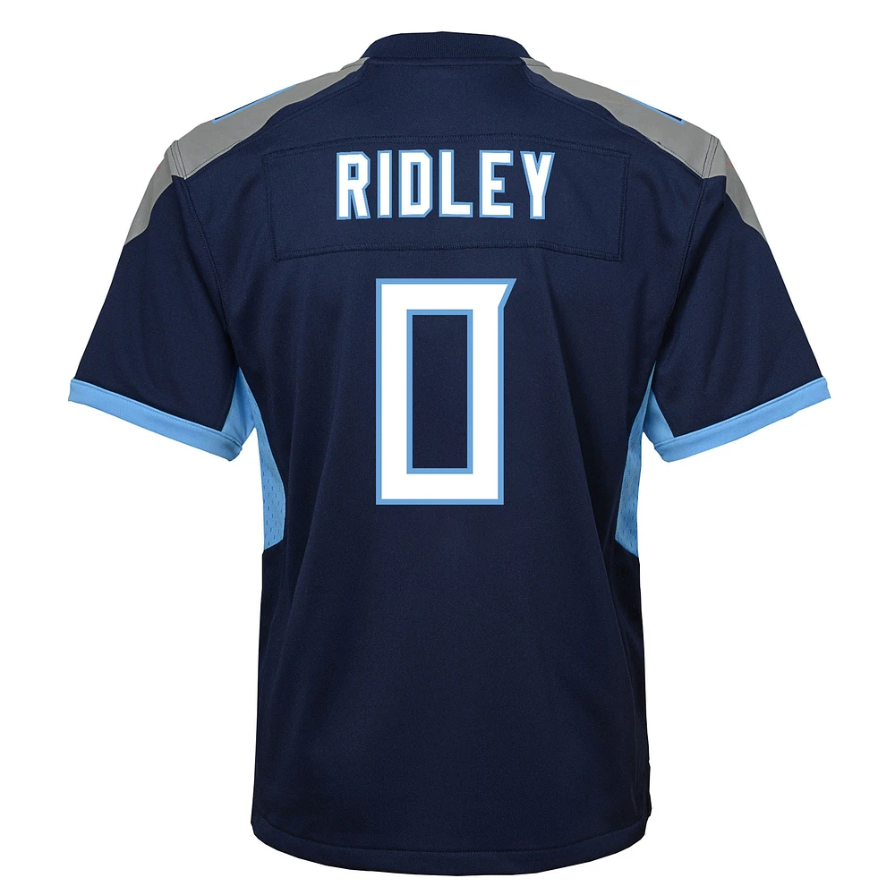 Maillot de jeu d'équipe Nike Calvin Ridley bleu marine Tennessee Titans pour jeunes