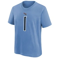 Youth Nike Cam Ward Navy Tennessee Titans 2025 NFL Draft First Round Pick Name & Number T-Shirt