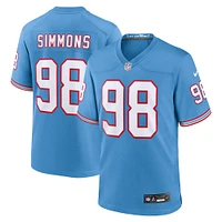 Maillot Nike Jeffery Simmons bleu clair pour jeune des Titans du Tennessee, match alternatif