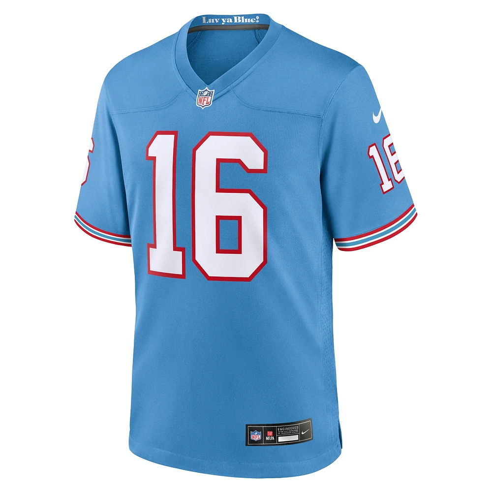 Maillot de match Nike Treylon Burks pour jeunes des Titans du Tennessee, bleu clair