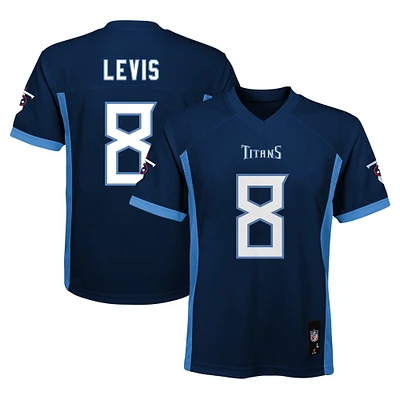 Maillot de joueur réplique des Titans du Tennessee la marine Will Levis pour les jeunes