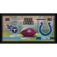 Tennessee Titans vs. Indianapolis Colts Framed 10" x 20" House Divided Football Collage
