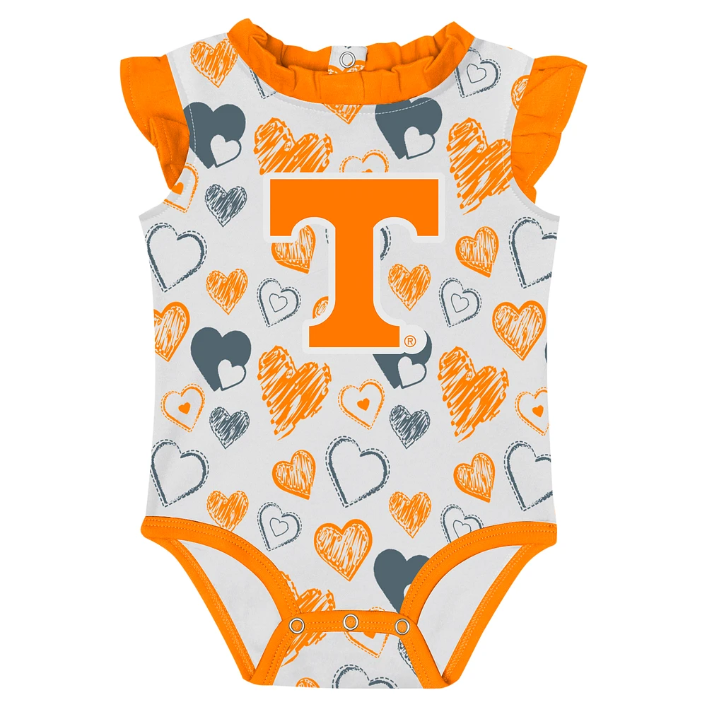 Ensemble de 2 bodies pour nouveau-né Tennessee Orange Volunteers Happy Hearts