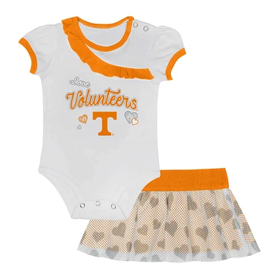 Girls Newborn & Infant Tennessee Volunteers Two-Piece Love My Team Bodysuit Skirt Set