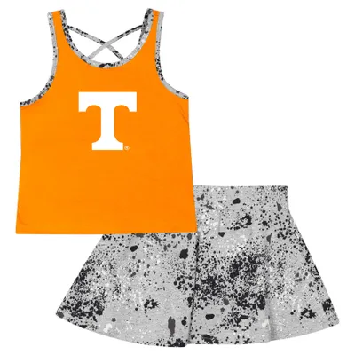 Tennessee Volunteers Colosseum Girls Toddler Sweet Pea Tank Top and Skort Set - Orange/Gray