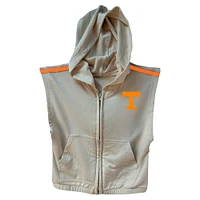 Girls Toddler Wes & Willy Tan Tennessee Volunteers Tri-Blend Sleeveless Full-Zip Hoodie Tiered Skirt Set