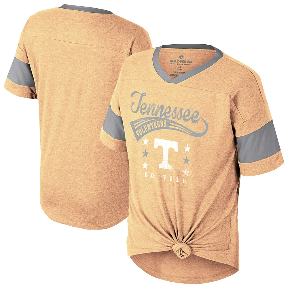 T-shirt à nouer sur le devant pour jeunes filles du Colisée Tennessee Orange Volunteers Frontier