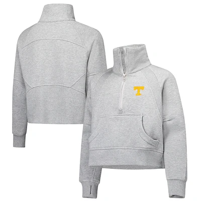 Sweat-shirt court en polaire à demi-zip gris pour jeunes filles, Tennessee Volunteers Dawn