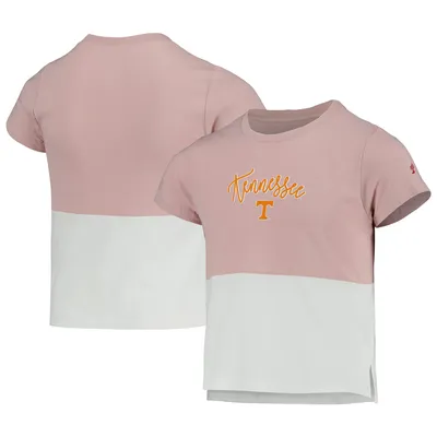 Tennessee Volunteers League Collegiate Wear Girls Youth Colorblocked T-Shirt - Pink/White