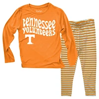 Infant Wes & Willy  Tennessee Volunteers Long Sleeve Top and Striped Tri-Blend Leggings Set