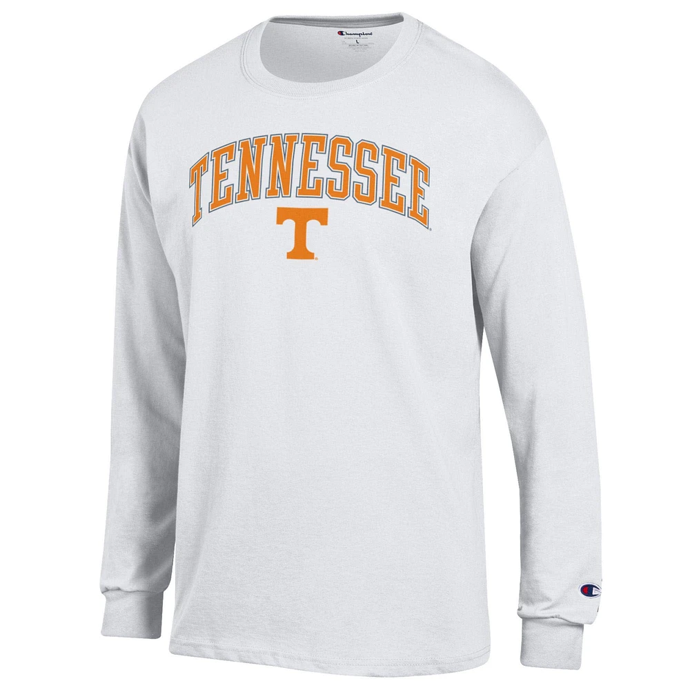 T-shirt à manches longues pour homme avec logo Arch Over des Tennessee Volunteers, blanc
