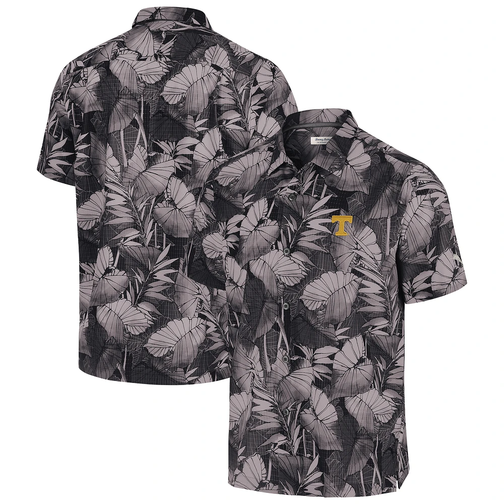 Men's Tommy Bahama  Black Tennessee Volunteers Coast Nuevo Fronds Camp Button-Up Top