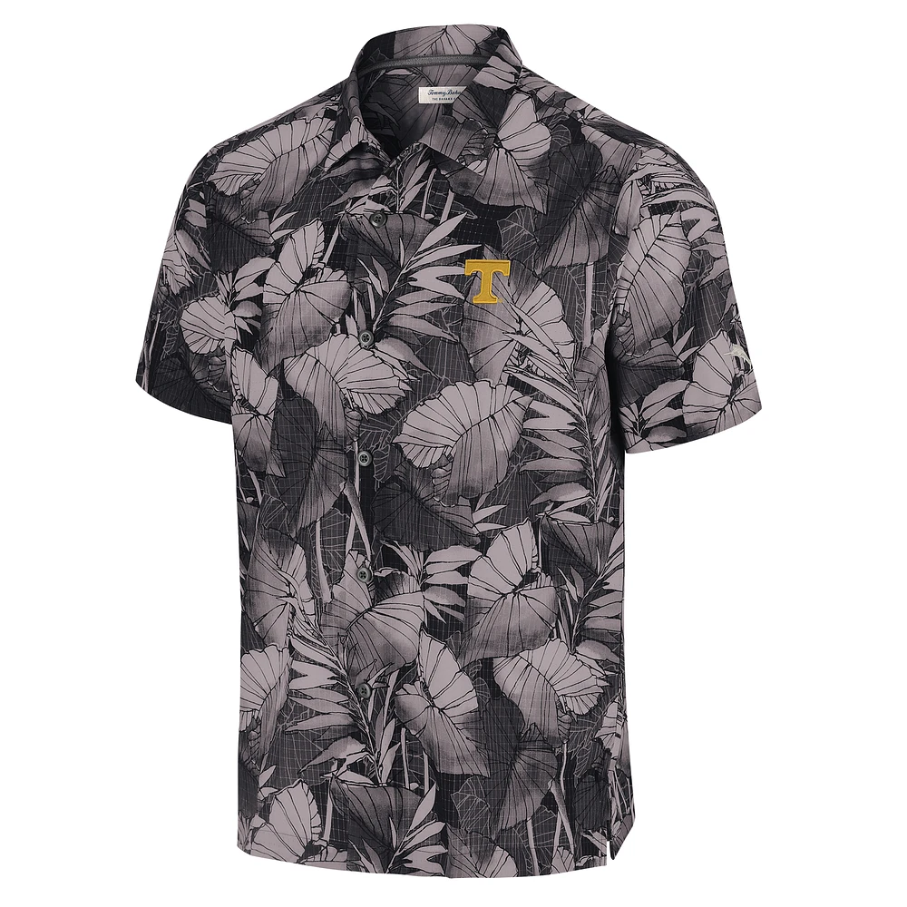 Men's Tommy Bahama  Black Tennessee Volunteers Coast Nuevo Fronds Camp Button-Up Top