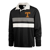 Men's '47 Black Tennessee Volunteers Clubhouse Knox Thames Rugby Long Sleeve Polo