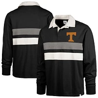 Men's '47 Black Tennessee Volunteers Clubhouse Knox Thames Rugby Long Sleeve Polo