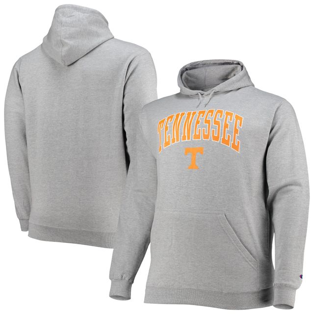 Sweat à capuche Powerblend Champion Heather Grey Tennessee Volunteers Big & Tall Arch Over Logo pour hommes