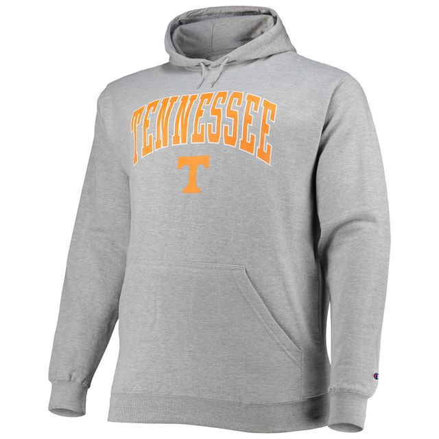 Sweat à capuche Powerblend Champion Heather Grey Tennessee Volunteers Big & Tall Arch Over Logo pour hommes