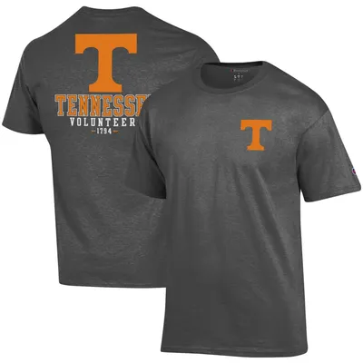 Tennessee Volunteers Champion Stack 2-Hit T-Shirt - Heathered Gray