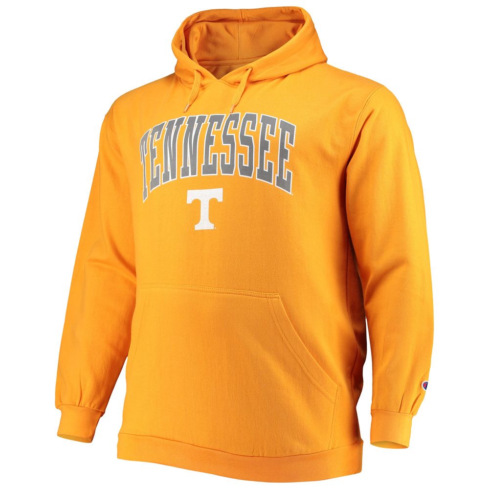 Men's Champion Tenn Orange Tennessee Volunteers Big & Tall Arch Over Logo Powerblend Pullover Hoodie