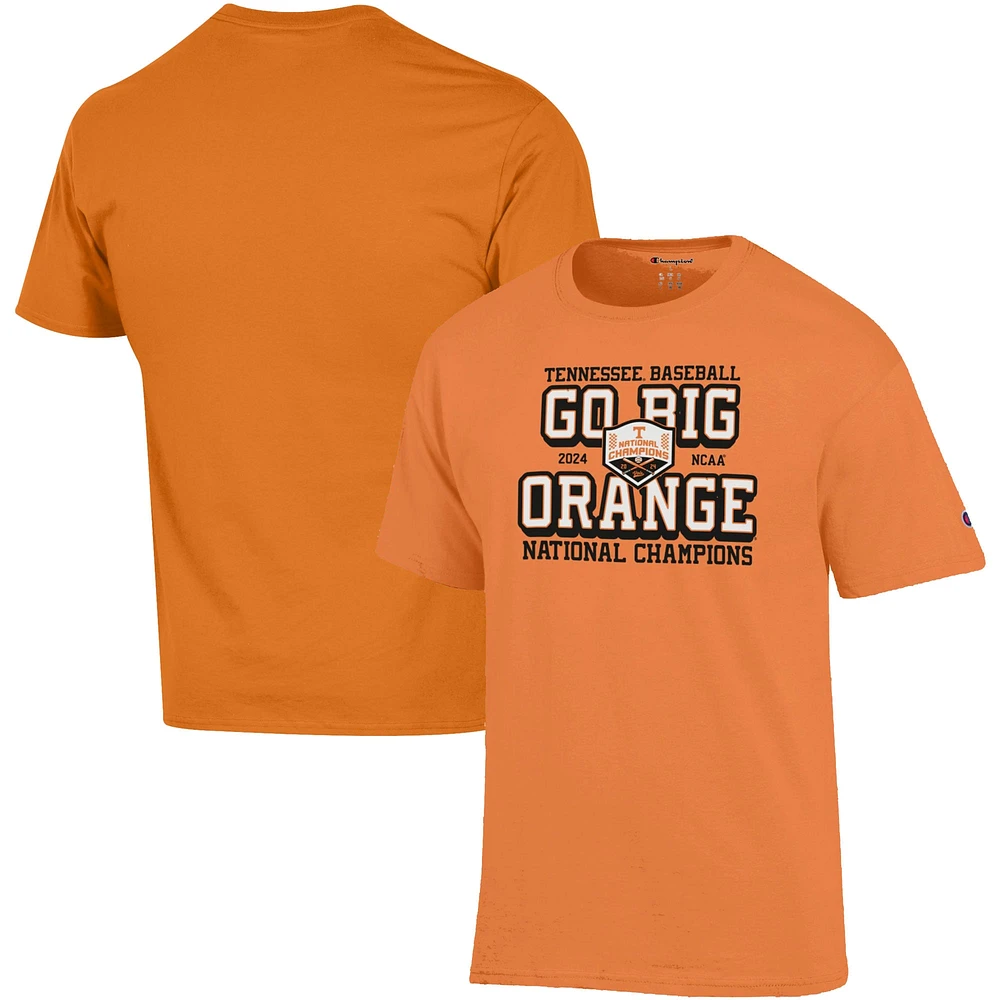 Champion masculin Tennessee Orange Volunteers 2024 NCAA Baseball College World Series Champions Go Big T-shirt