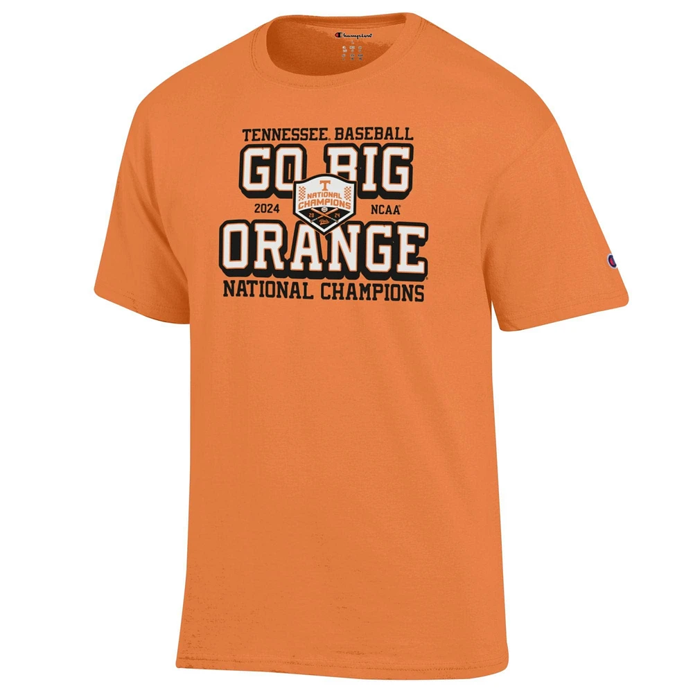 Champion masculin Tennessee Orange Volunteers 2024 NCAA Baseball College World Series Champions Go Big T-shirt