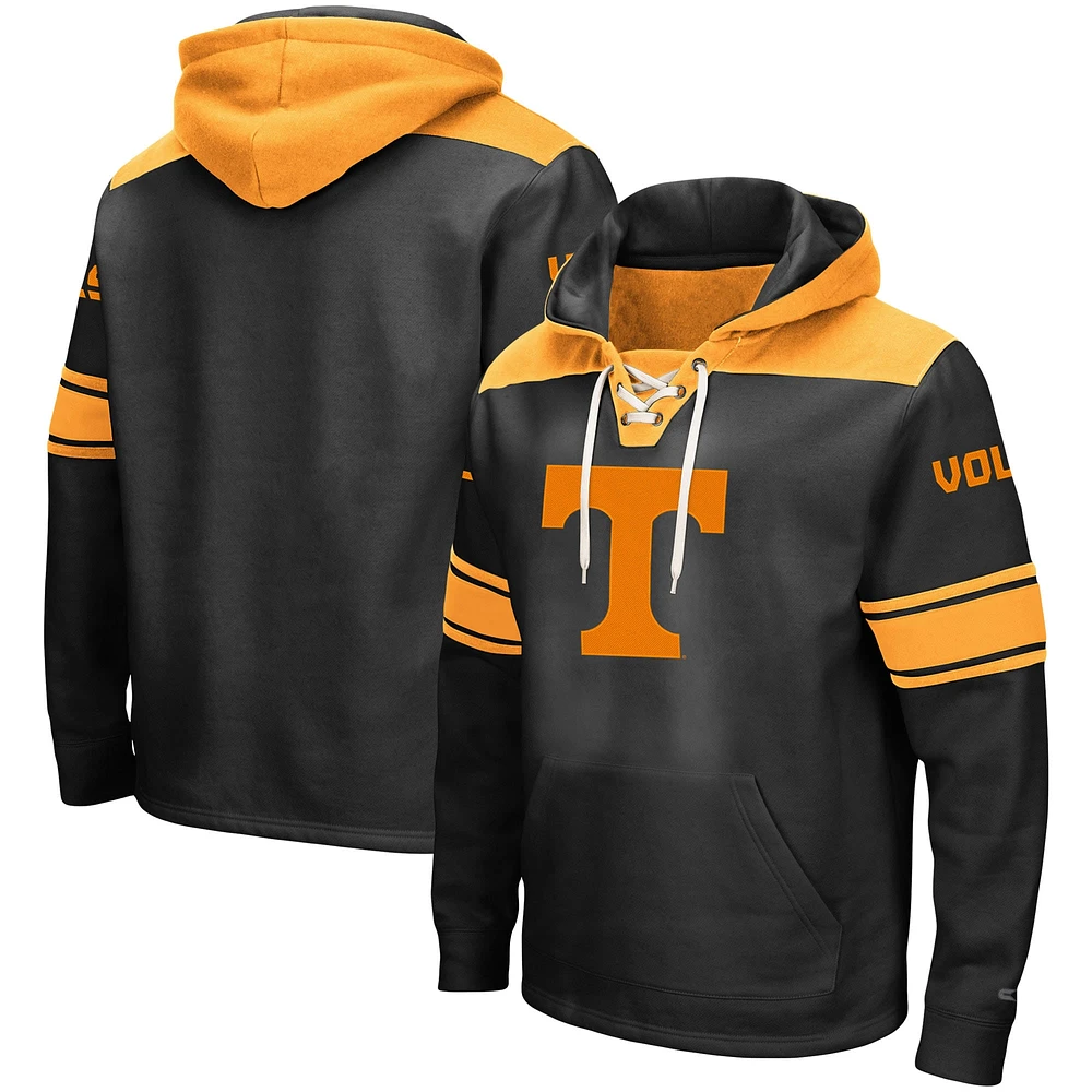 Men's Colosseum Black Tennessee Volunteers Lace-Up Pullover Hoodie