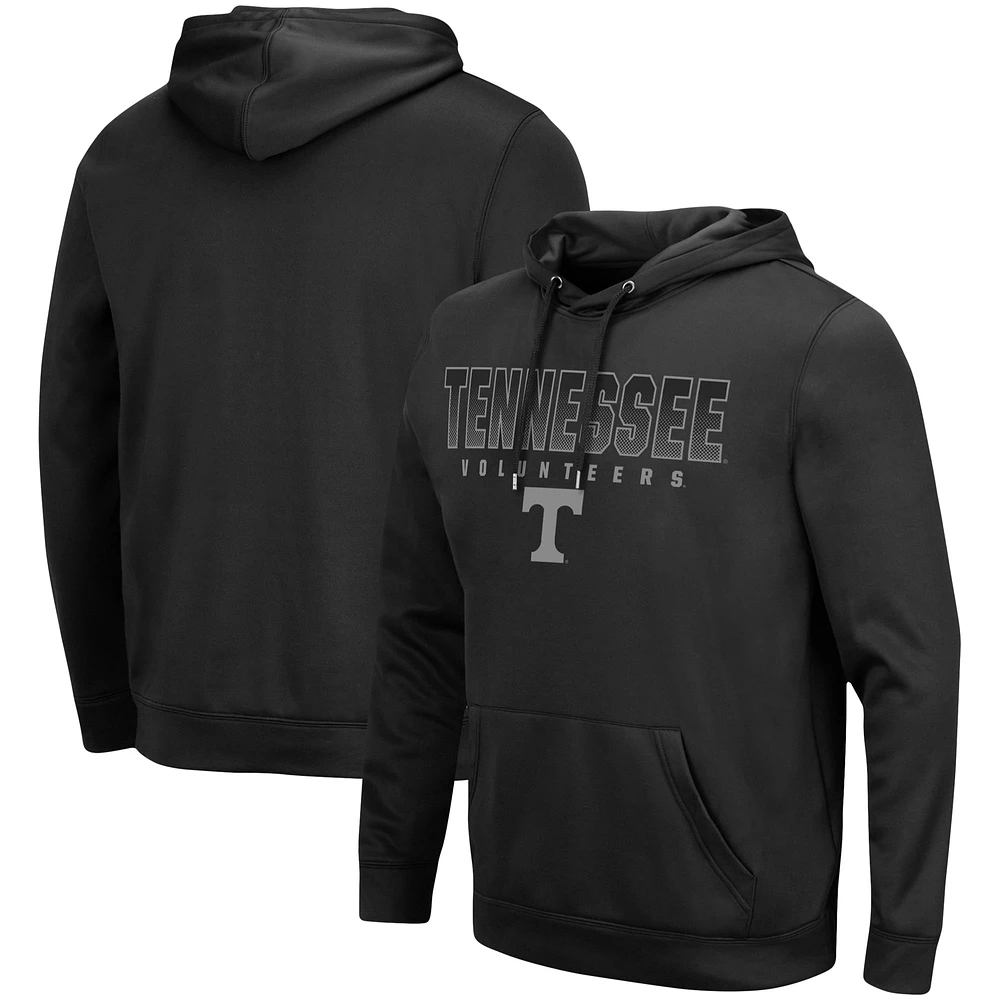 Men's Colosseum Black Tennessee Volunteers Blackout 3.0 Pullover Hoodie