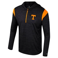 Men's Colosseum Black Tennessee Volunteers Dozer Half-Zip Windshirt