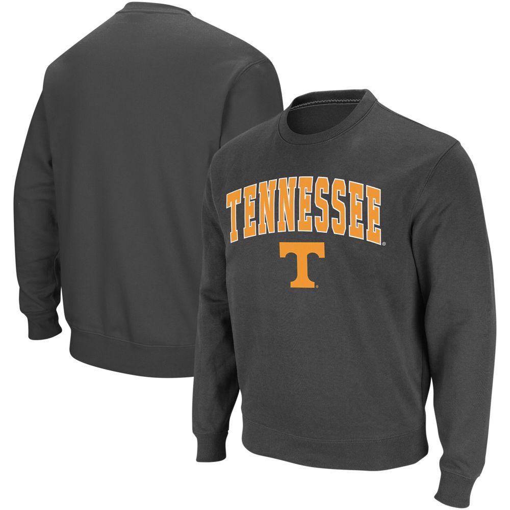 Men's Colosseum Charcoal Tennessee Volunteers Arch & Logo Crew Neck Sweatshirt