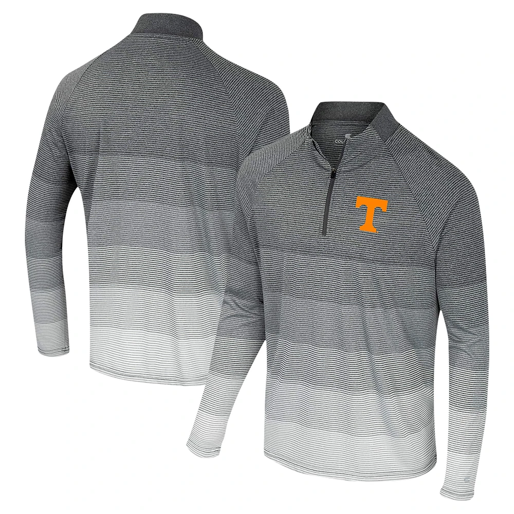 Coupe-vent à glissière quart de zip en maille rayée pour homme Colosseum Gray Tennessee Volunteers AI Raglan