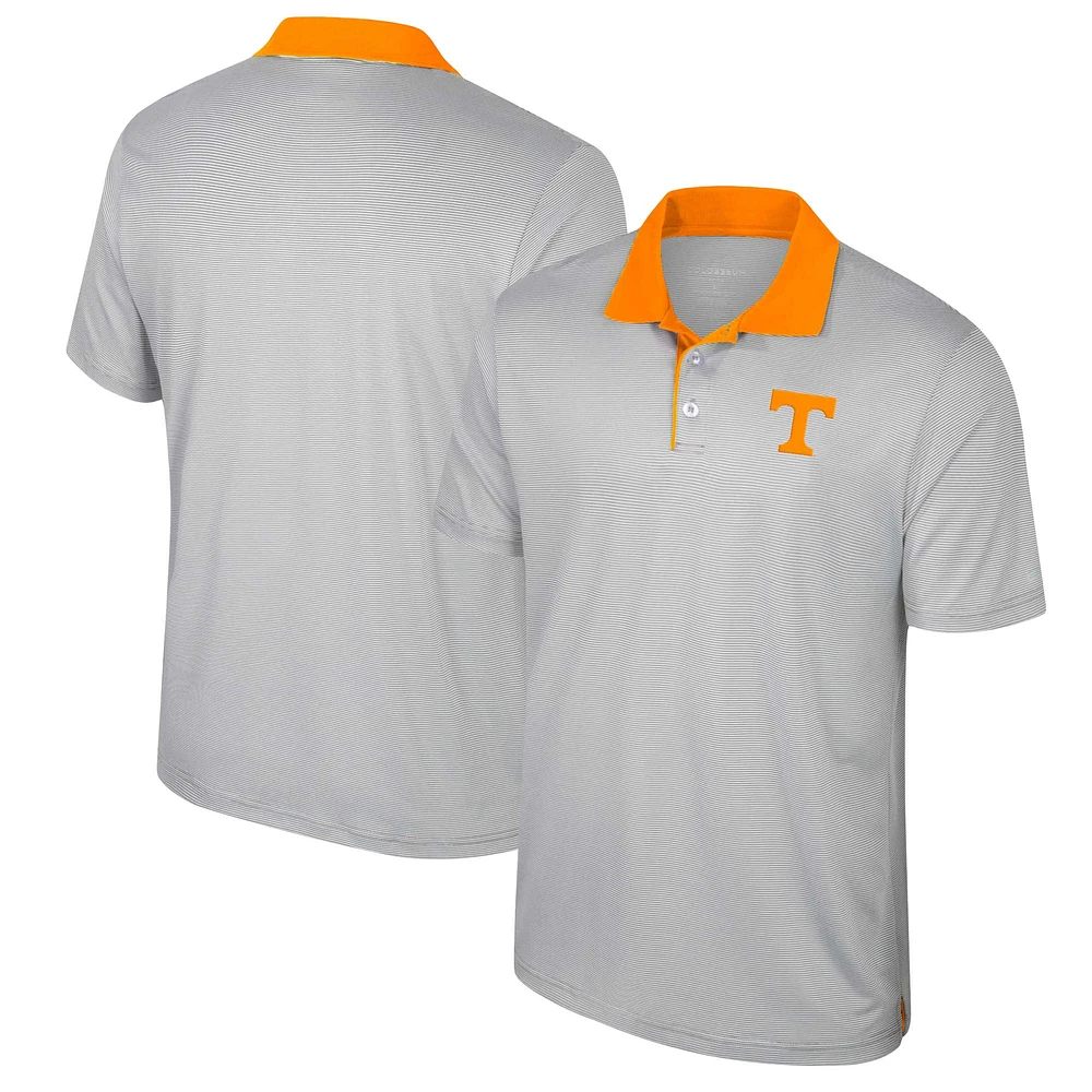 Men's Colosseum Gray Tennessee Volunteers Big & Tall Tuck Striped Polo