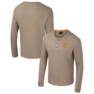 Chemise Henley à manches longues pour homme Colosseum Tan Tennessee Volunteers Great Outdoors