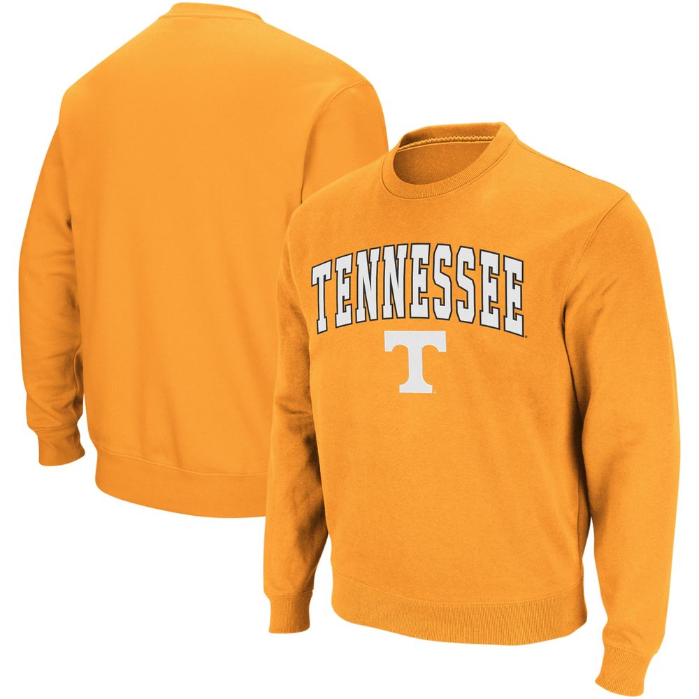 Men's Colosseum Tennessee Orange Volunteers Arch & Logo Crew Neck Sweatshirt