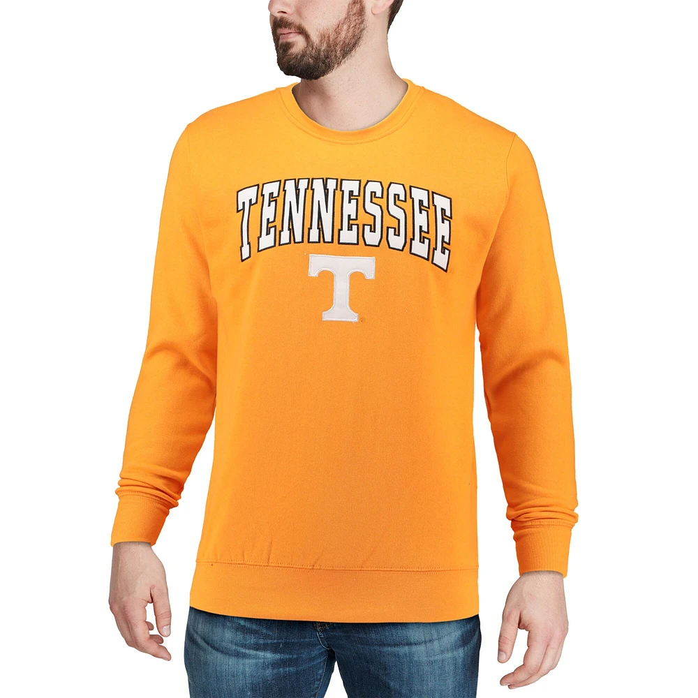 Men's Colosseum Tennessee Orange Volunteers Arch & Logo Crew Neck Sweatshirt