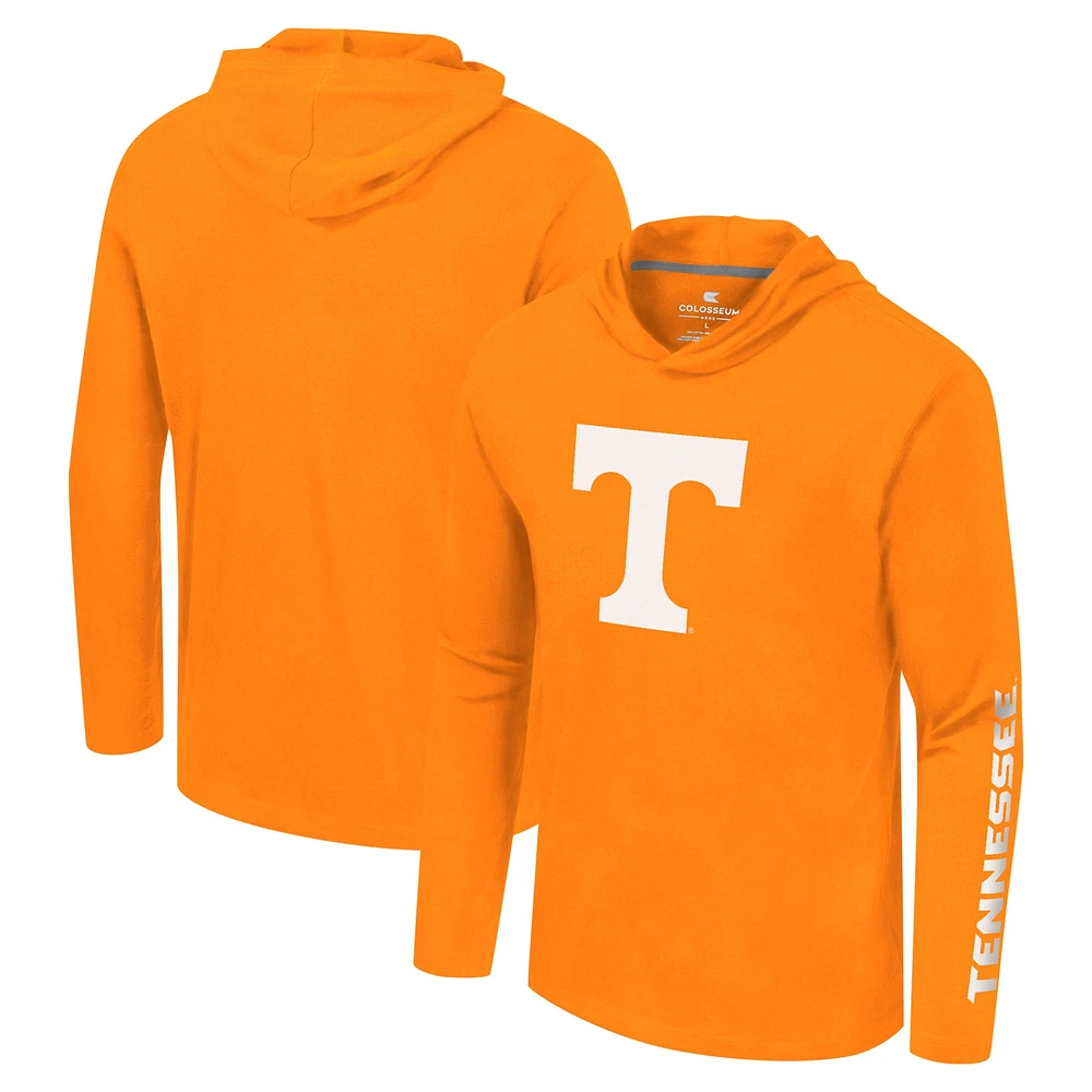 Colosseum Tennessee Orange Volunteers Logo Lockup Active Blend T-shirt à capuche manches longues pour hommes